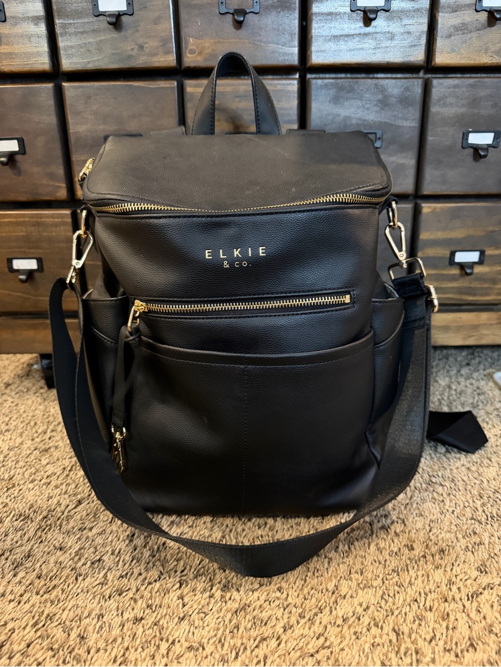 Ellie & Co. Capri vegan leather diaper backpack